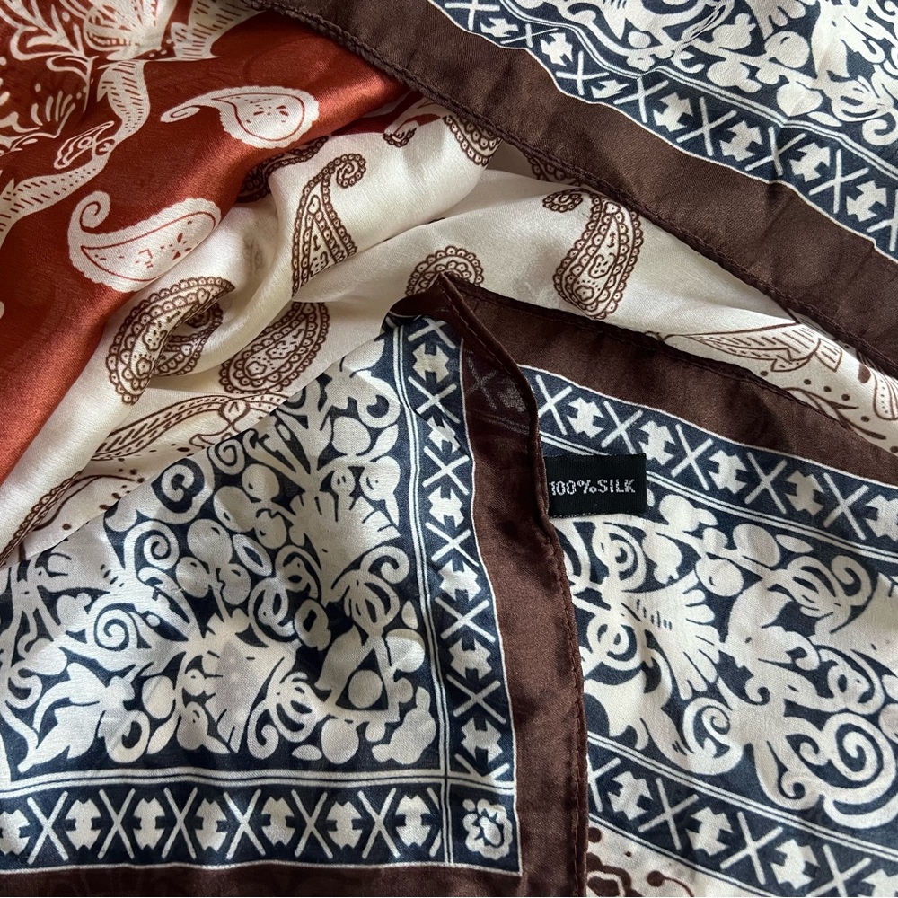 Long rectangular silk scarf